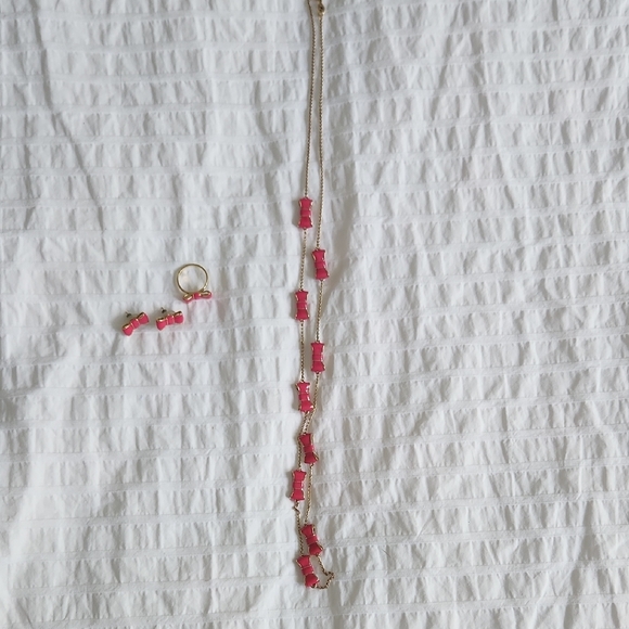 Kate Spade Vibrant Pink and Gold Jewelry Set - Picture 3 of 3